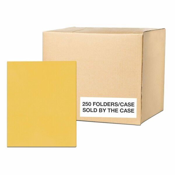 Case of Gold Paper Pocket Folders, 11.75