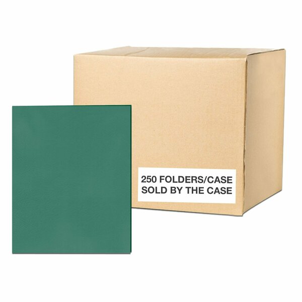 Case of Green Paper Pocket Folders, 11.75