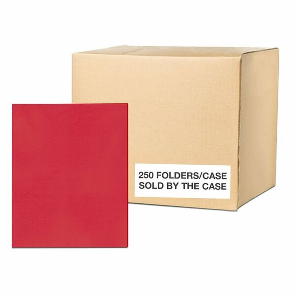 Case of Red Paper Pocket Folders, 11.75