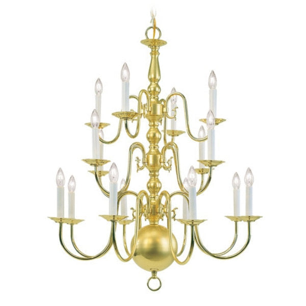 Williamsburgh 16 Light Polished Brass Chandelier