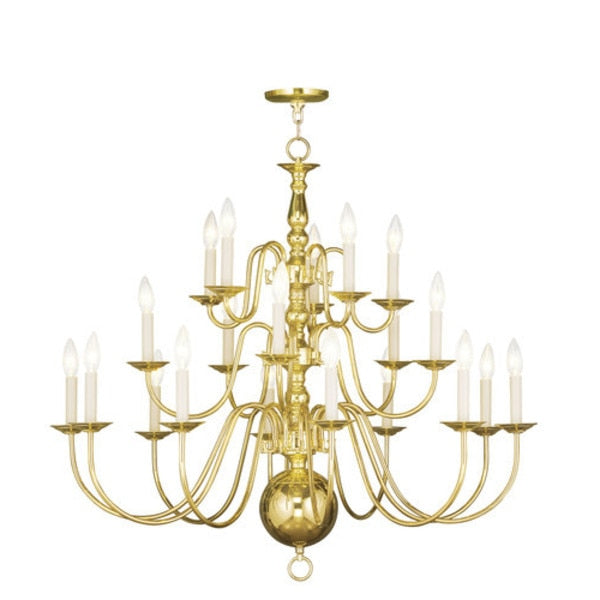 Williamsburgh 20 Light Polished Brass Chandelier