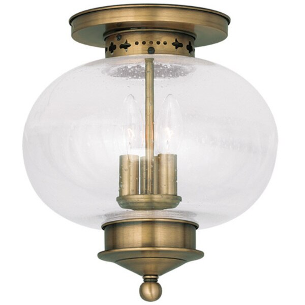 Harbor 3 Light Antique Brass Ceiling Mount