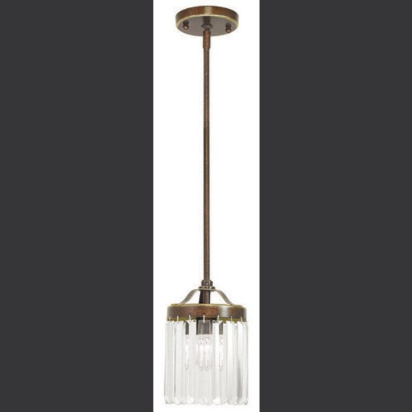 Ashton 1 Light Hand Painted Palacial Bronze Mini Pendant