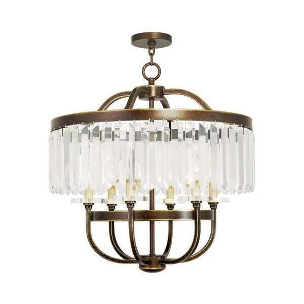Ashton 6 Light Hand Painted Palacial Bronze Chandelier