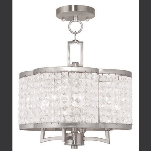 Grammercy 4 Light Brushed Nickel Convertible Chandelier/Ceiling Mount
