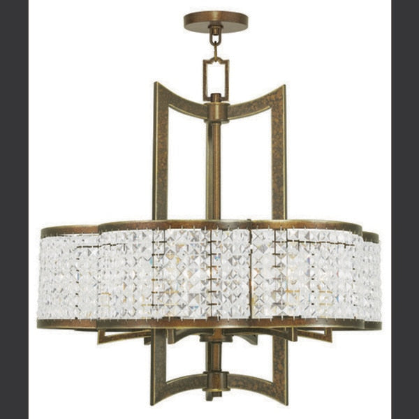 Grammercy 6 Light Hand Painted Palacial Bronze Chandelier