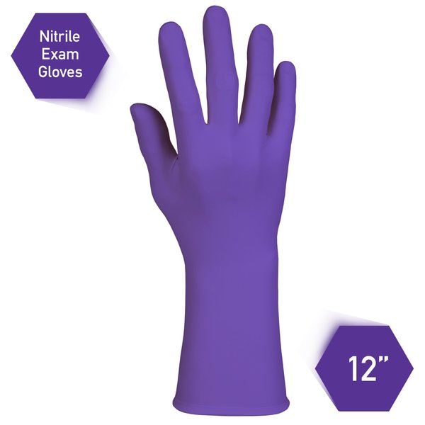 Exam Glove, Purple Nitrile, XL, PK500, Nitrile, Powder Free, Purple, XL, 500 PK