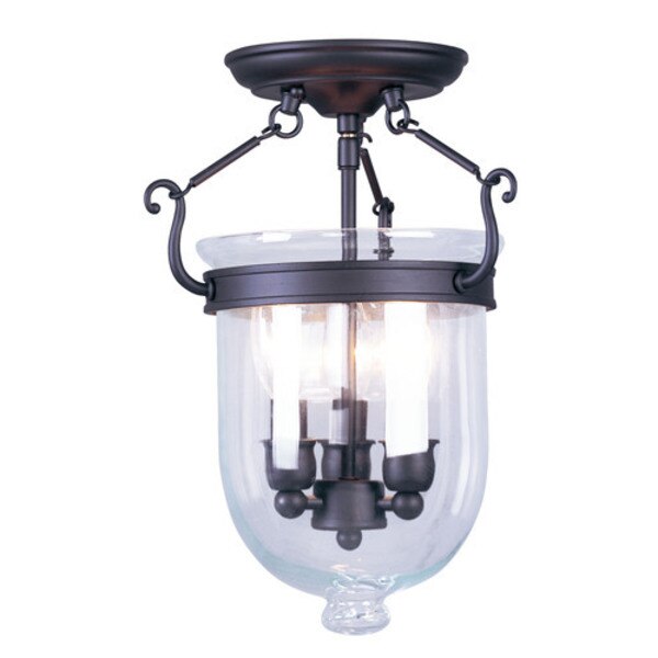 Jefferson 3 Light Bronze Ceiling Mount