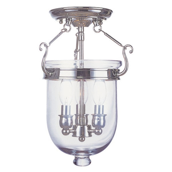 Jefferson 3 Light Polished Nickel Ceiling Mount