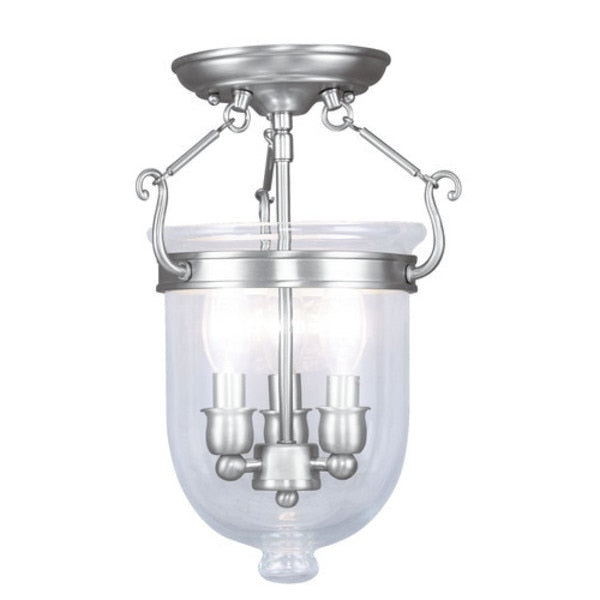 Jefferson 3 Light Brushed Nickel Ceiling Mount