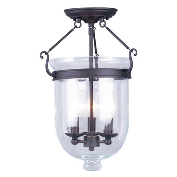 Jefferson 3 Light Bronze Ceiling Mount