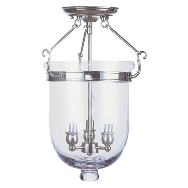 Jefferson 3 Light Polished Nickel Ceiling Mount