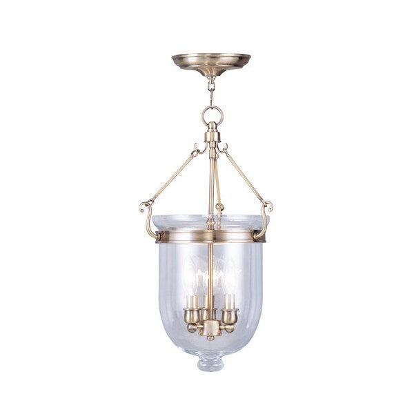 Jefferson 3 Light Antique Brass Chain Lantern