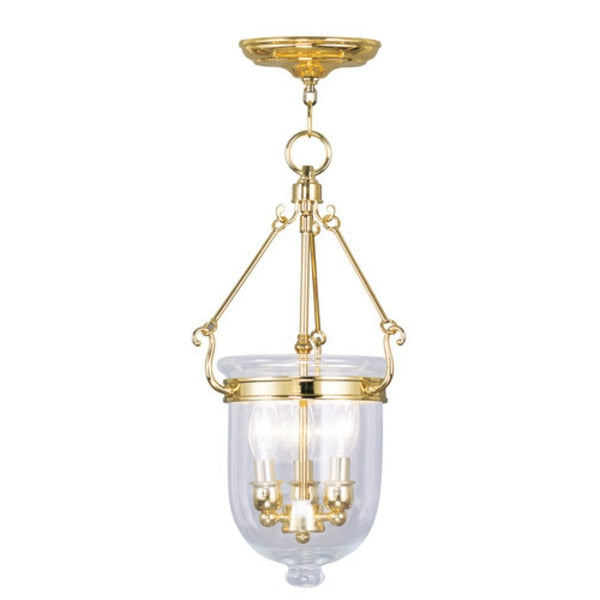 Jefferson 3 Light Polished Brass Chain Lantern