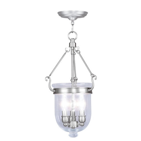 Jefferson 3 Light Brushed Nickel Chain Lantern