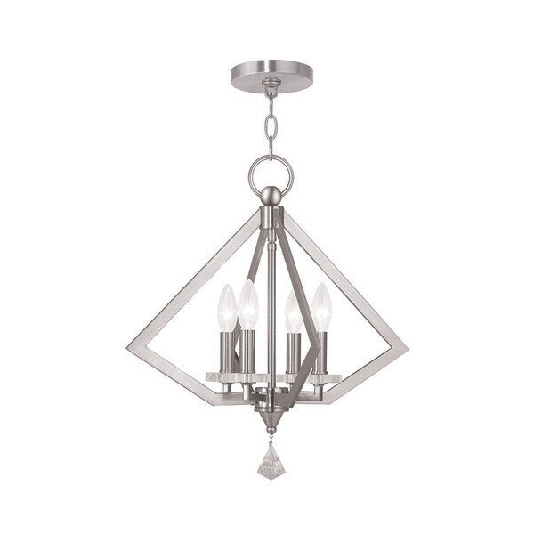 Diamond 4 Light Brushed Nickel Chandelie