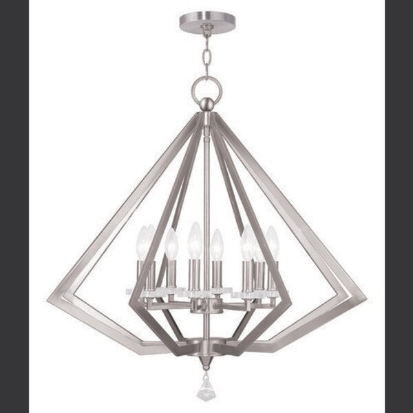 Diamond 8 Light Brushed Nickel Chandelier