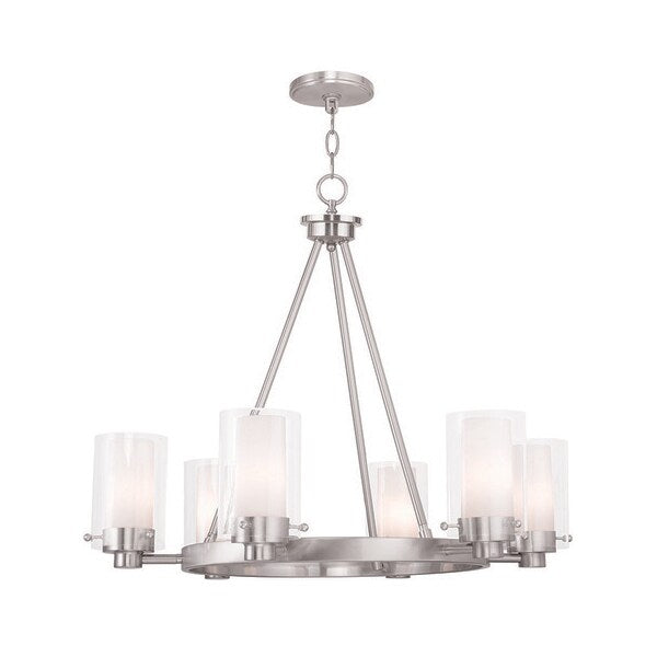 Manhattan 6 Light Brushed Nickel Chandelier