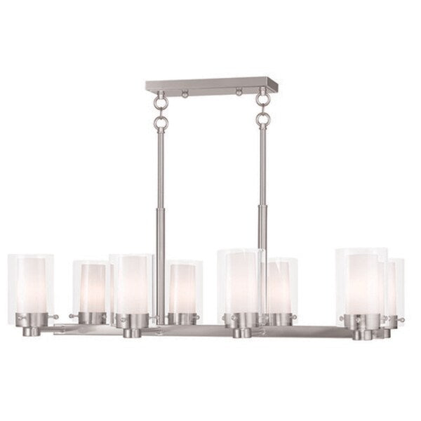 Manhattan 8 Light Brushed Nickel Chandel