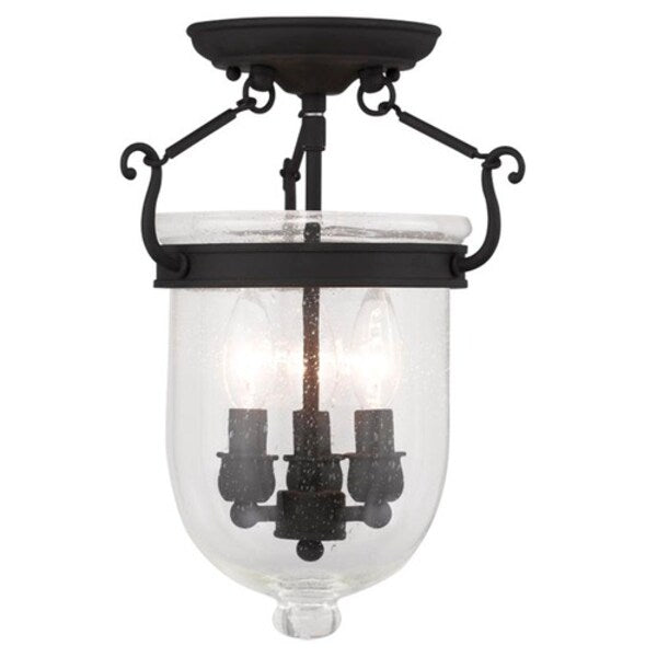 Jefferson 3 Light Black Ceiling Mount