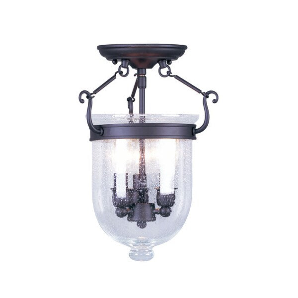 Jefferson 3 Light Bronze Ceiling Mount