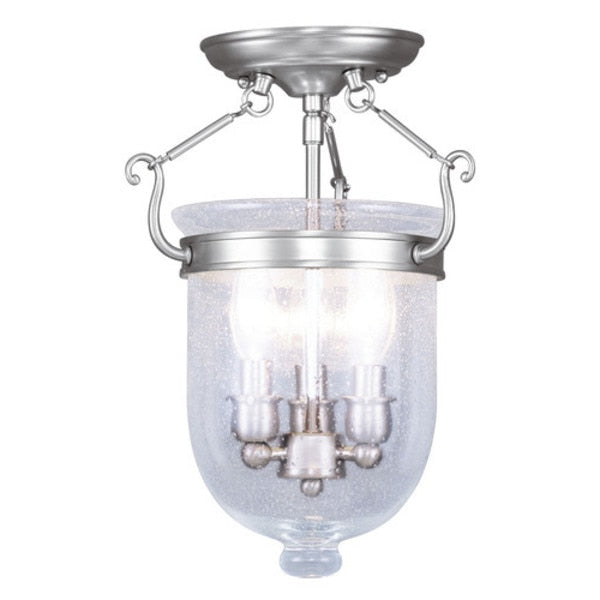 Jefferson 3 Light Brushed Nickel Ceiling Mount