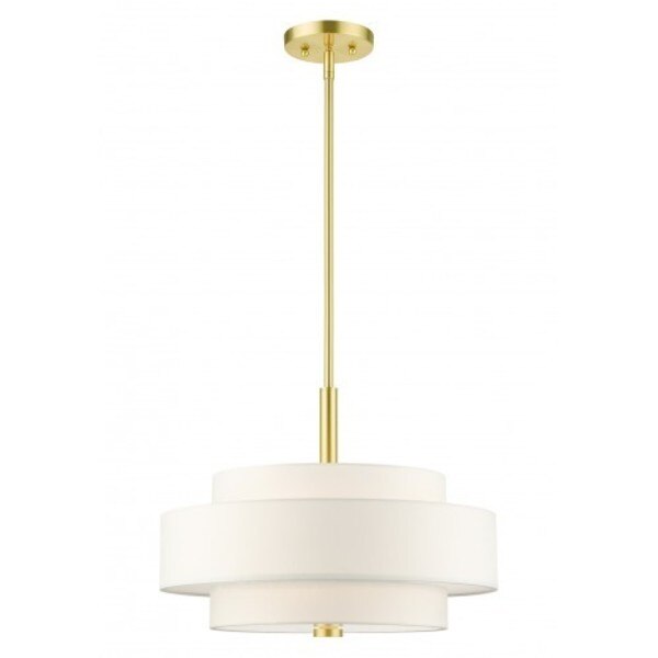 Satin Brass Chandelier, 4 Light