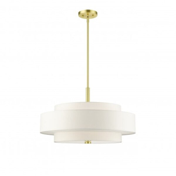 Satin Brass Chandelier, 5 Light