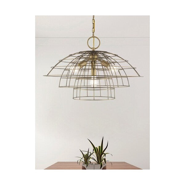 Brooklyn 4 Light Antique Brass Chandelier