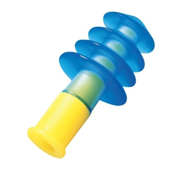 Fusion Reusable Corded Ear Plugs, Flanged Shape, NRR 27 dB, Storage Case, M, Blue, 100 Pairs