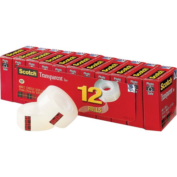 Office Tape, Clear, PK12