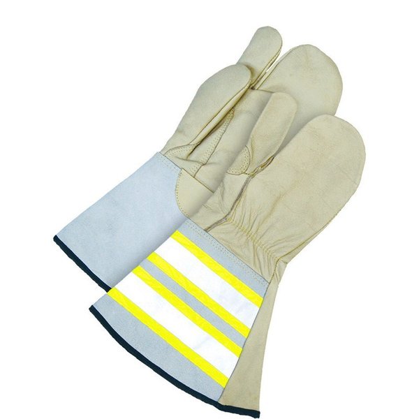 Water Repel Grain Cow Utility Mitt HiViz Gauntlet 1Finger, Shrink Wrapped, Size L