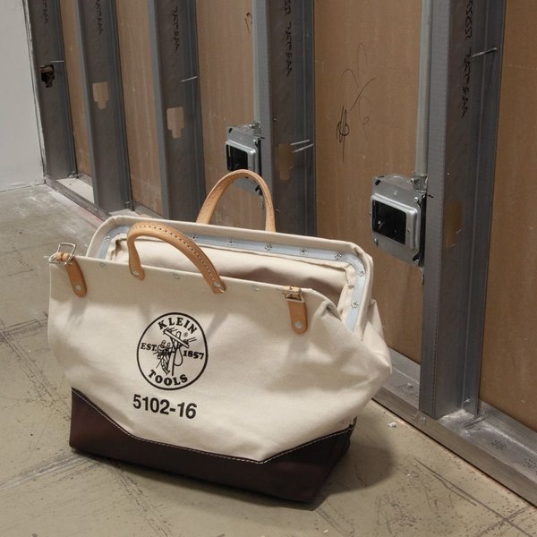 Wide-Mouth Tool Bag, Heavy-Duty #8 Natural Canvas, 1 Pockets
