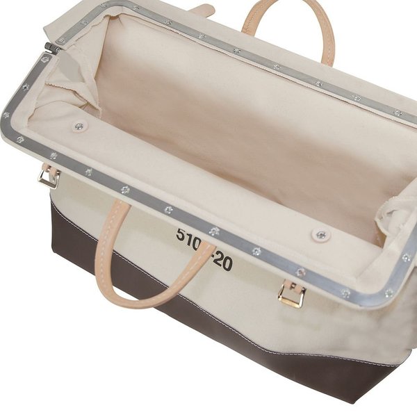 Wide-Mouth Tool Bag, #8 Canvas, 1 Pockets, Natural/Brown, 15