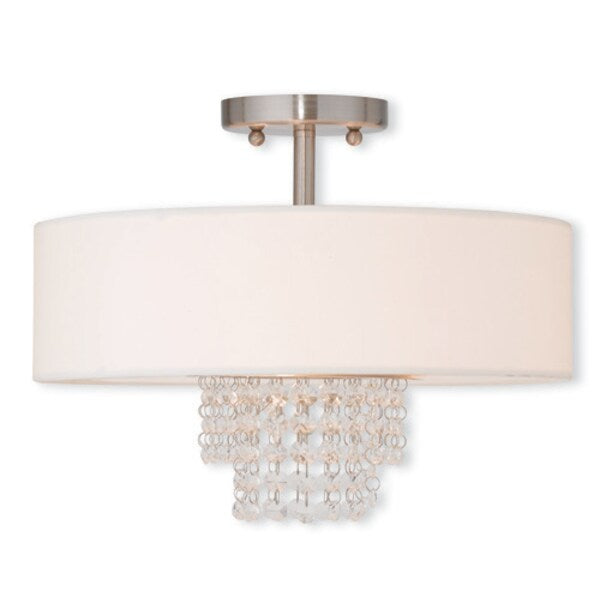 Carlisle 3 Light Brushed Nickel Ceiling Mount