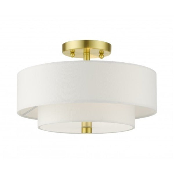 Satin Brass Semi Flush, 2 Light