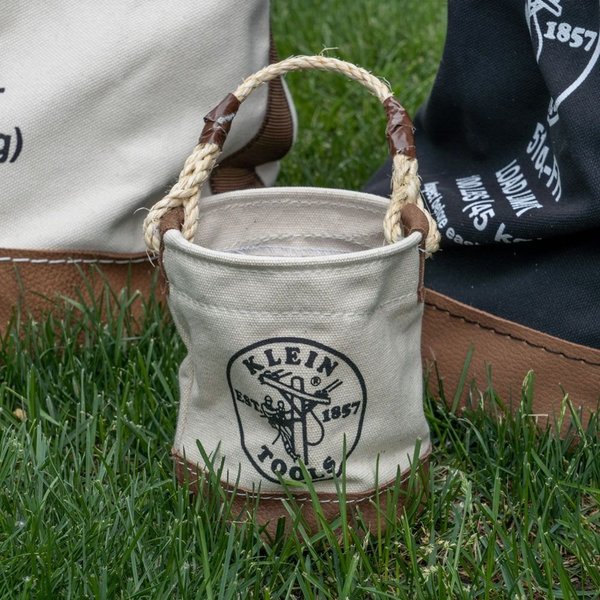 Mini Leather-Bottom Bucket, Mini Leather, 6