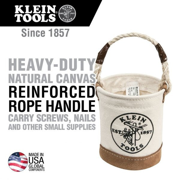 Mini Leather-Bottom Bucket, Mini Leather, 6