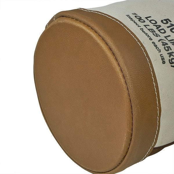 Canvas Bucket, Leather Bottom, Swivel Snap, 12-Inch