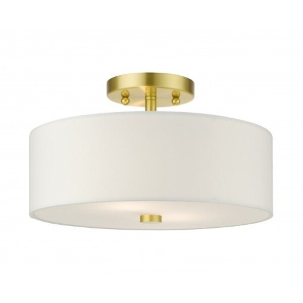 Satin Brass Semi Flush, 2 Light