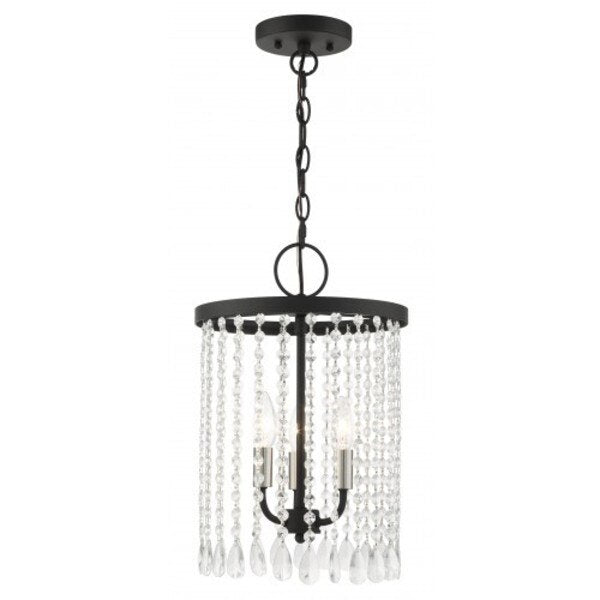 Black Pendant Chandelier, 3 Light