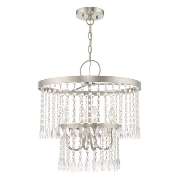 Elizabeth 4 Light Brushed Nickel Pendant Chandelier
