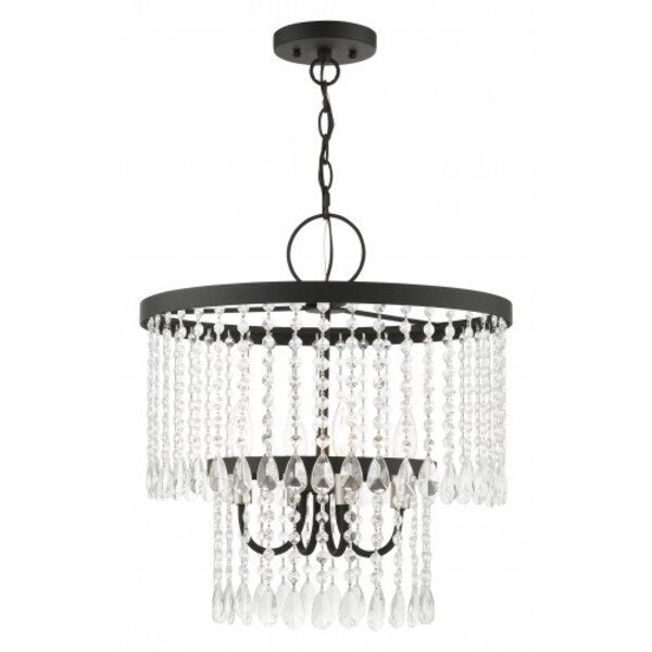 Black Pendant Chandelier, 4 Light