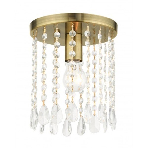 Antique Brass Petite Flush Mount, 1 Light