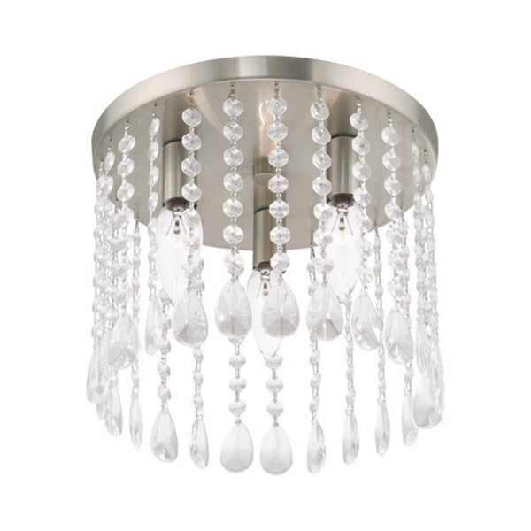 Elizabeth 3 Light Brushed Nickel Ceiling Mount