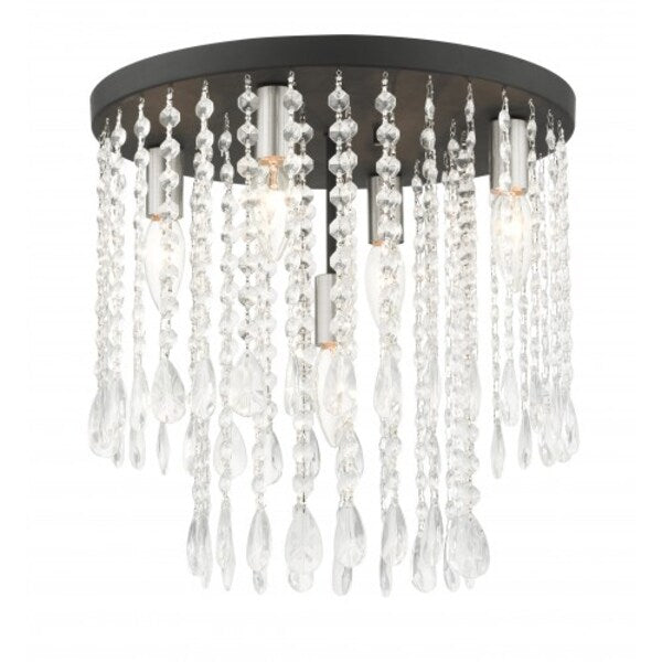 Black Flush Mount, 5 Light