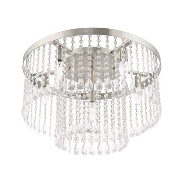 Elizabeth 6 Light Brushed Nickel Ceiling Mount