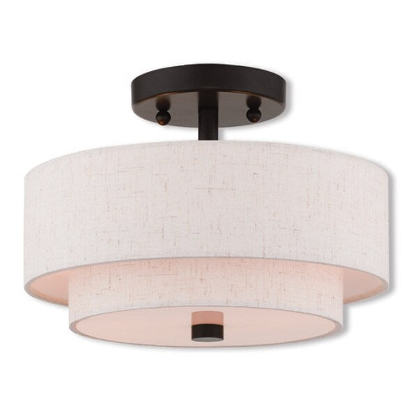 Claremont 2 Light English Bronze Ceiling Mount