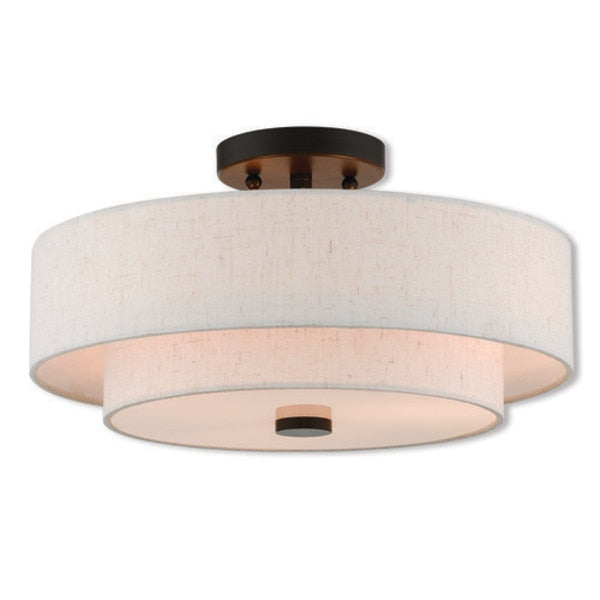 Claremont 3 Light English Bronze Ceiling Mount