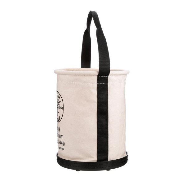 Canvas Bucket, Wide-Opening, Straight-Wall, Molded Bottom, 12-Inch